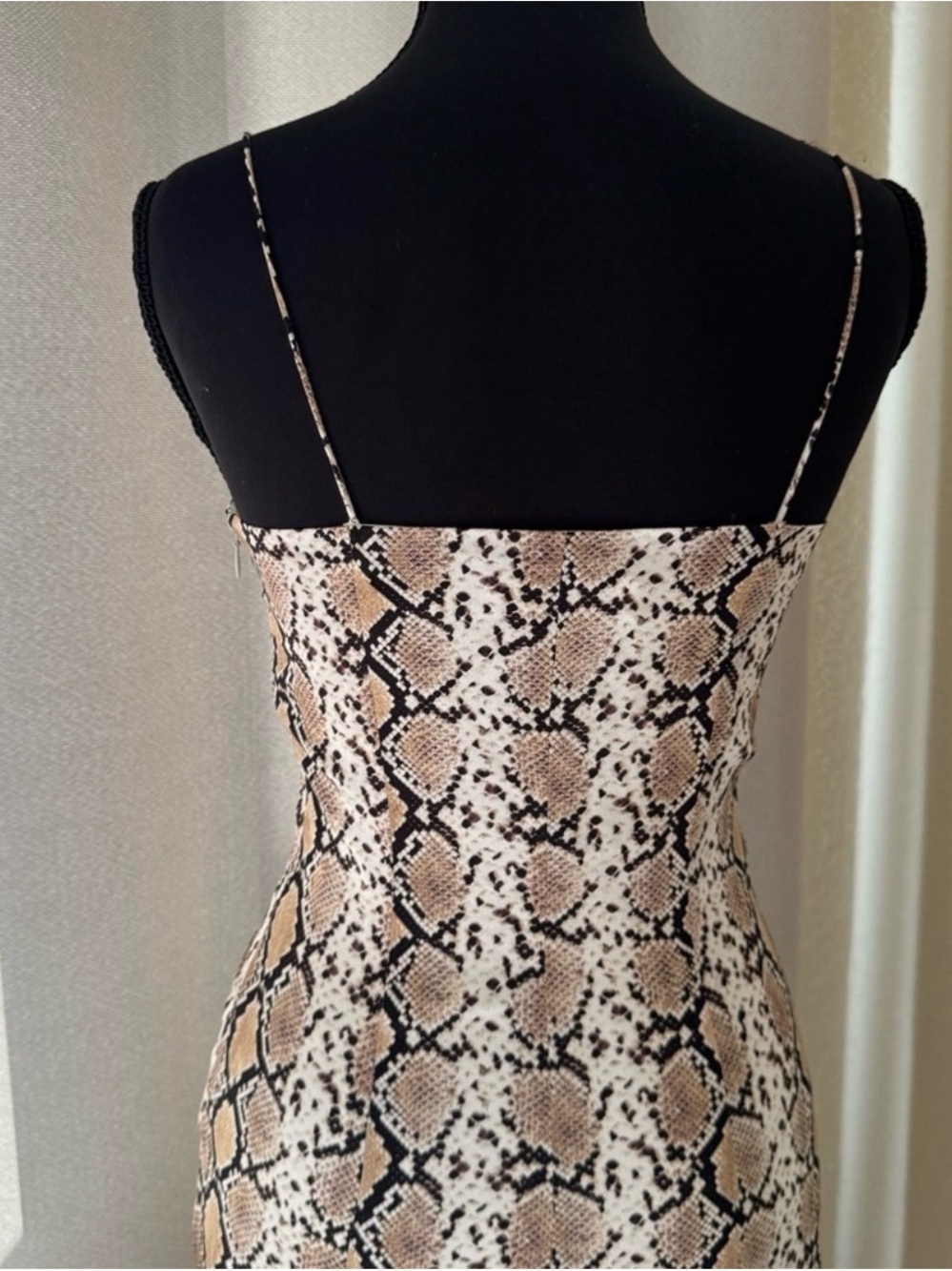 Caroline Constas Silk Snake Print Maxi Dress XS Bodycon Elegant - Picture 6 of 8
